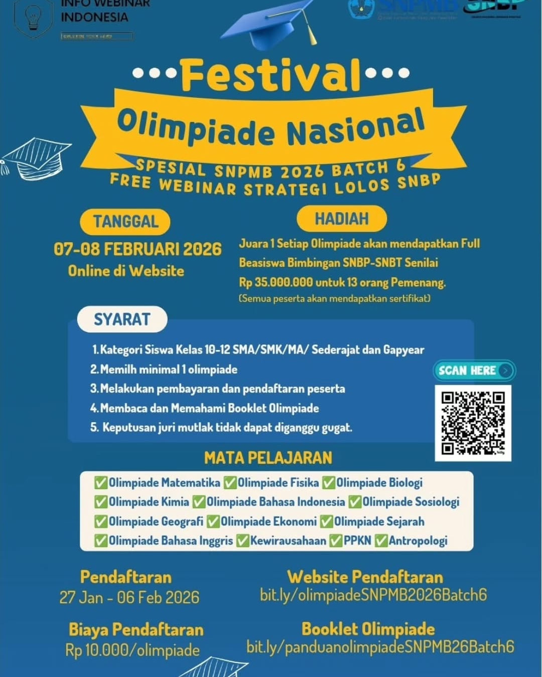 OLIMPIADE NASIONAL SPESIAL SNPMB 2026 BATCH 6 - Poster 2