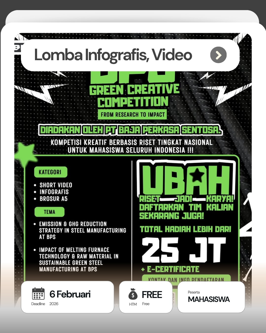 Lomba Infografis dan Short Video - Poster 2