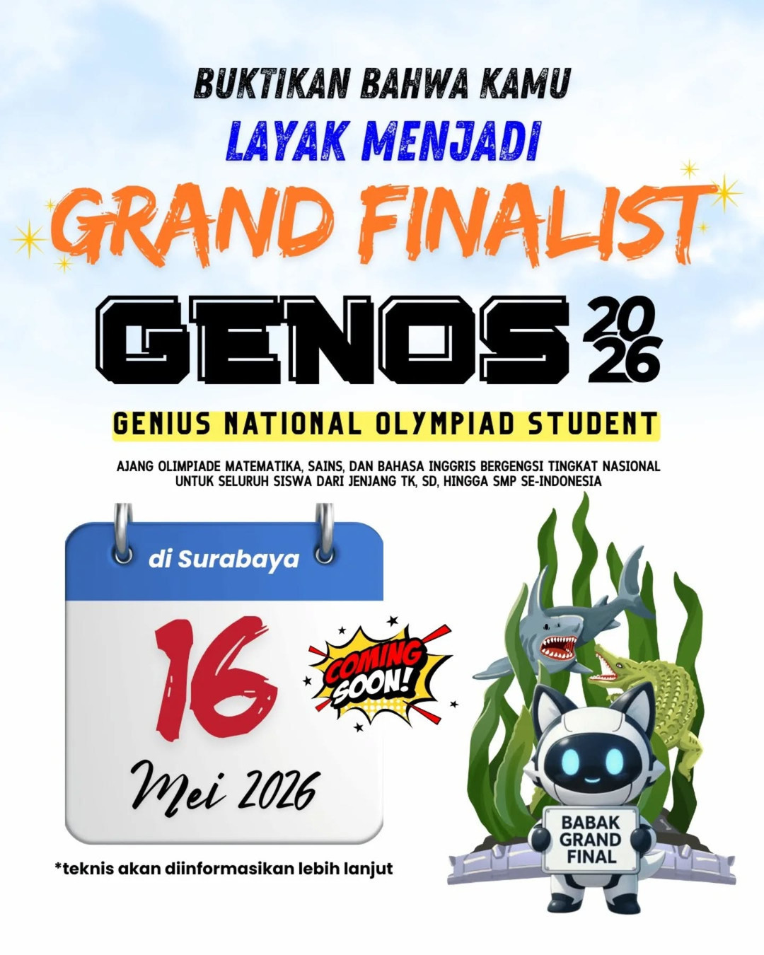 GENIUS NATIONAL OLYMPIAD STUDENT (GENOS) 2026 - Poster 2