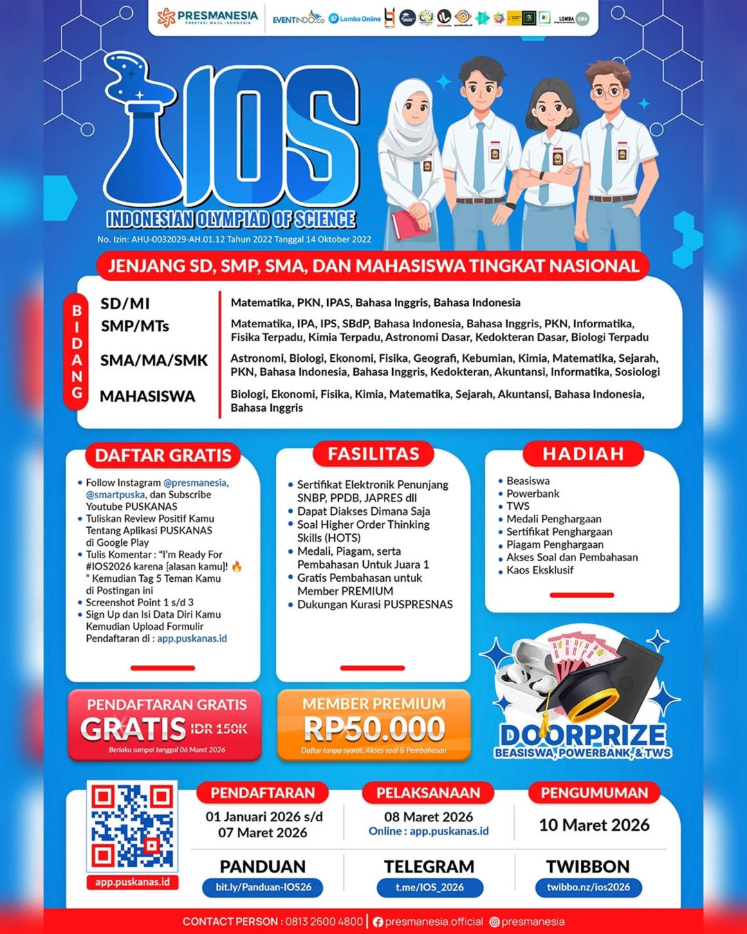 𝐈𝐍𝐃𝐎𝐍𝐄𝐒𝐈𝐀𝐍 𝐎𝐋𝐘𝐌𝐏𝐈𝐀𝐃 𝐎𝐅 𝐒𝐂𝐈𝐄𝐍𝐂𝐄 (𝐈𝐎𝐒) 𝟐𝟎𝟐𝟔 - Poster 2