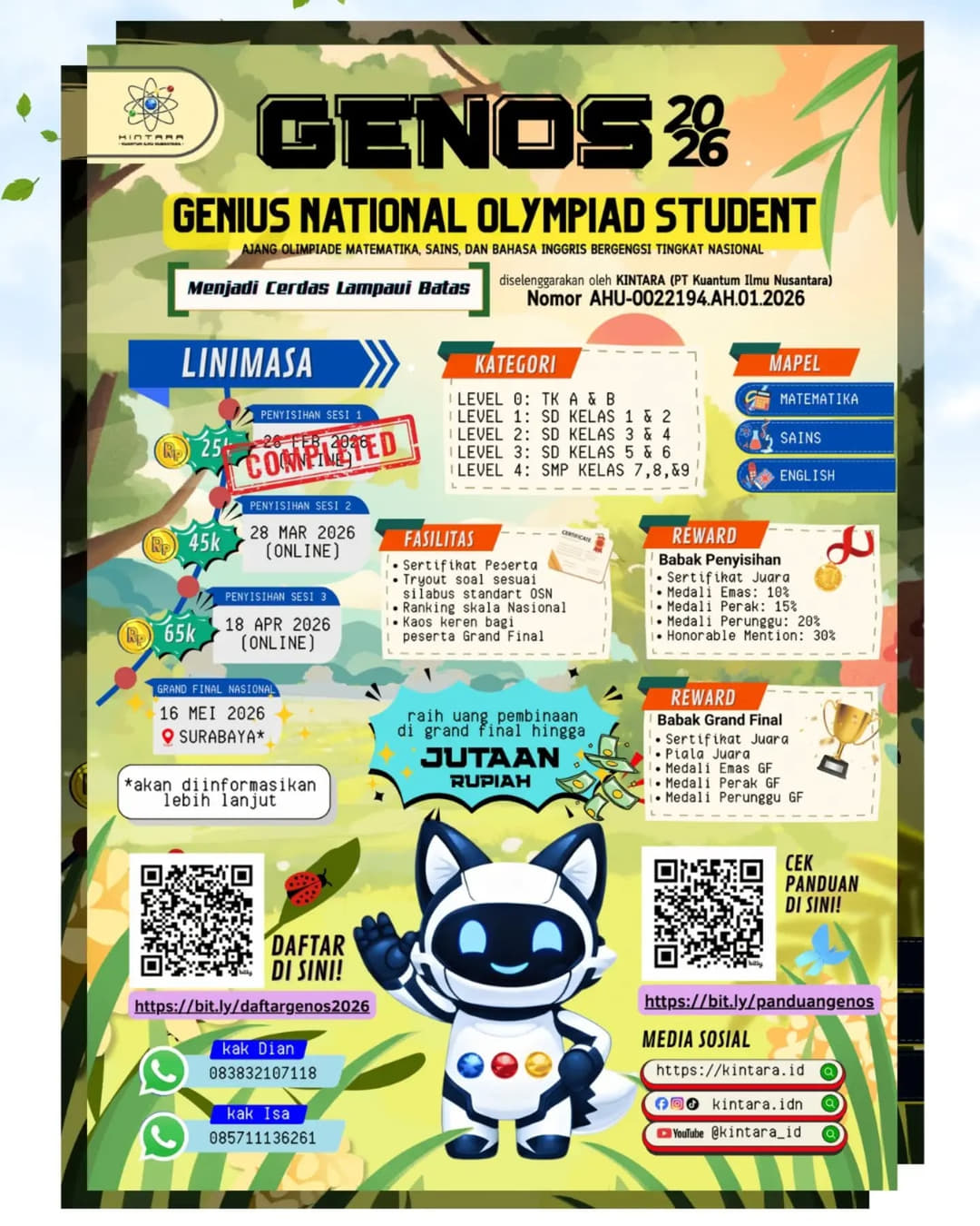 GENIUS NATIONAL OLYMPIAD STUDENT (GENOS) 2026 - Poster 2