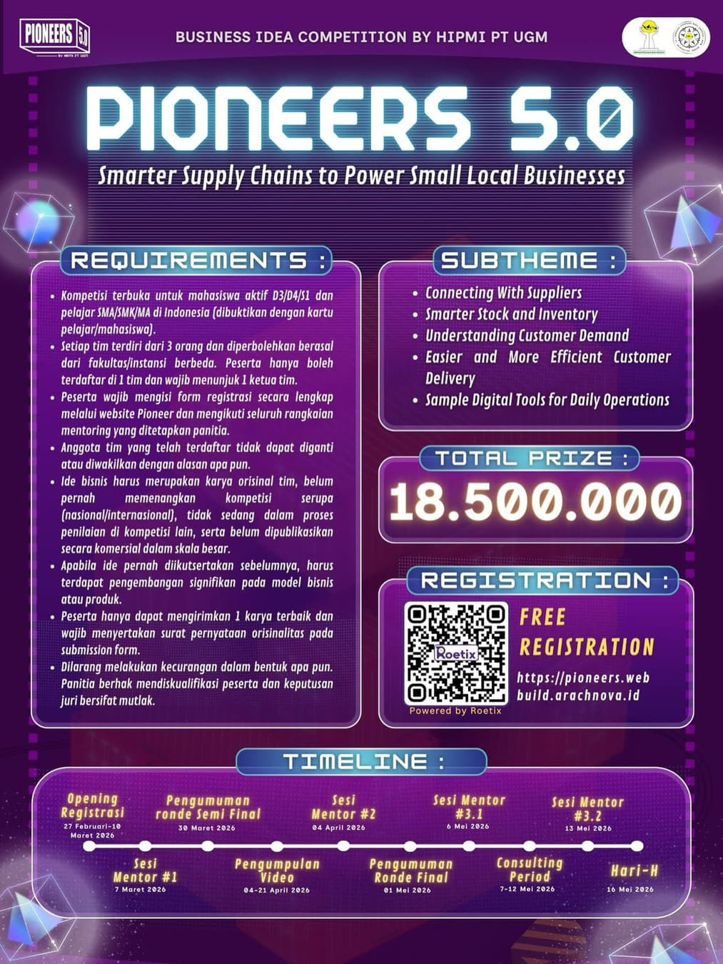 PIONEERS 5.0 BUSINESS IDEA COMPETITION - Poster 2