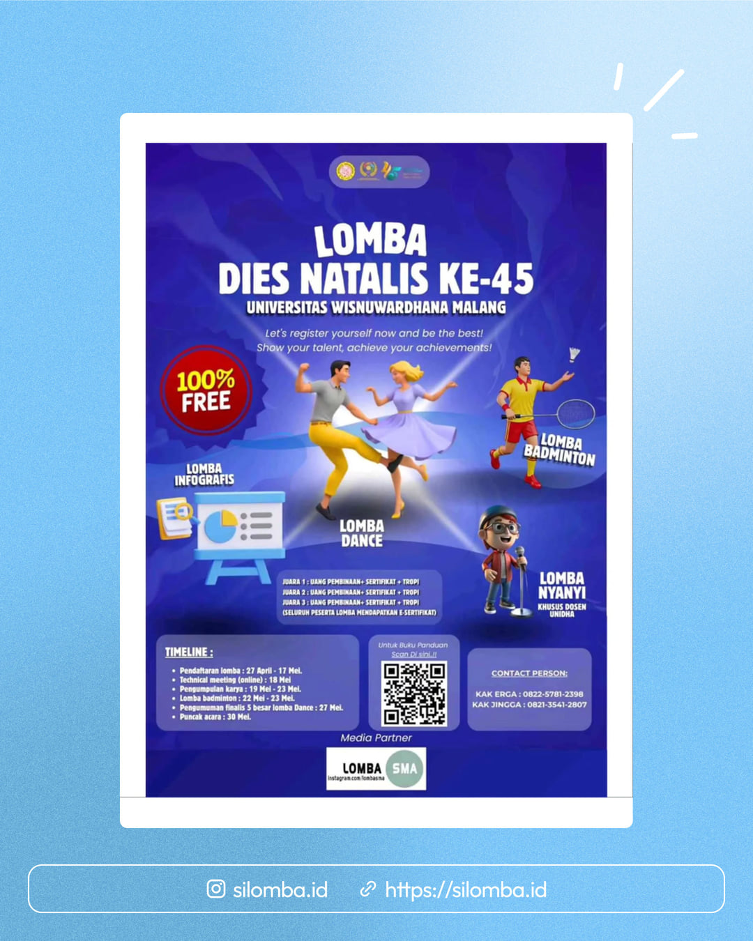 Lomba Dies Natalis Ke-45 Universitas Wisnuwardhana Malang - Poster 1