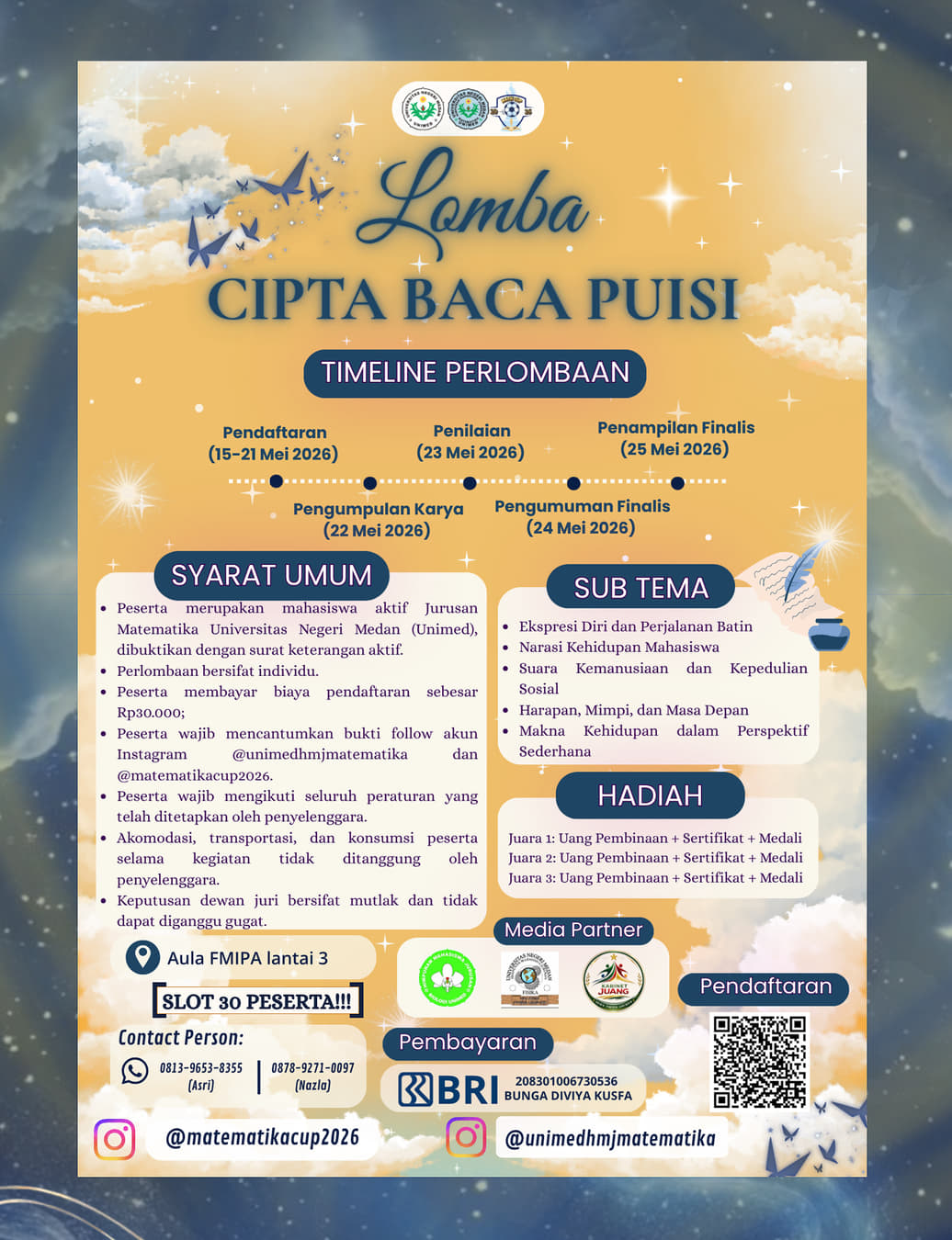 Lomba Cipta Baca Puisi Matematika Cup 2026 - Poster 2