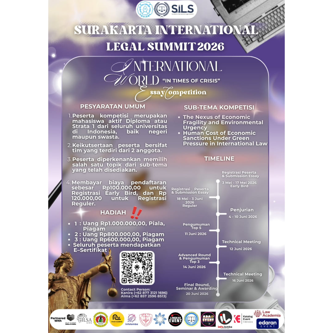 Essay Competition Surakarta International Legal Summit 2026 - Poster 2