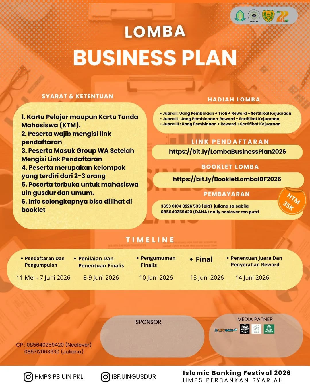 Lomba Business Plan Islamic Banking Festival 2026 - Poster 2