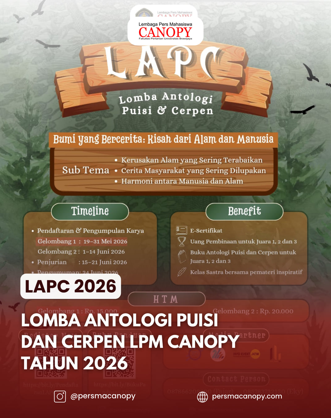 Lomba Antologi Puisi & Cerpen Nasional 2026 (LAPC 2026) - Poster 2