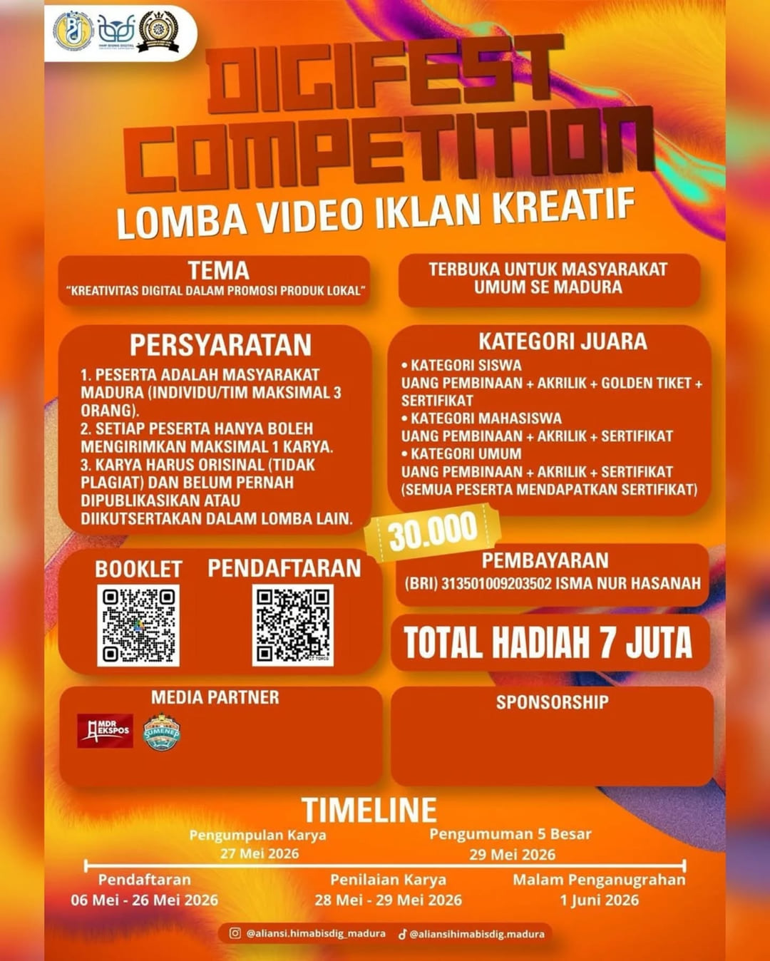 DIGIFEST COMPETITION 2026 - Lomba Video Iklan Kreatif - Poster 2