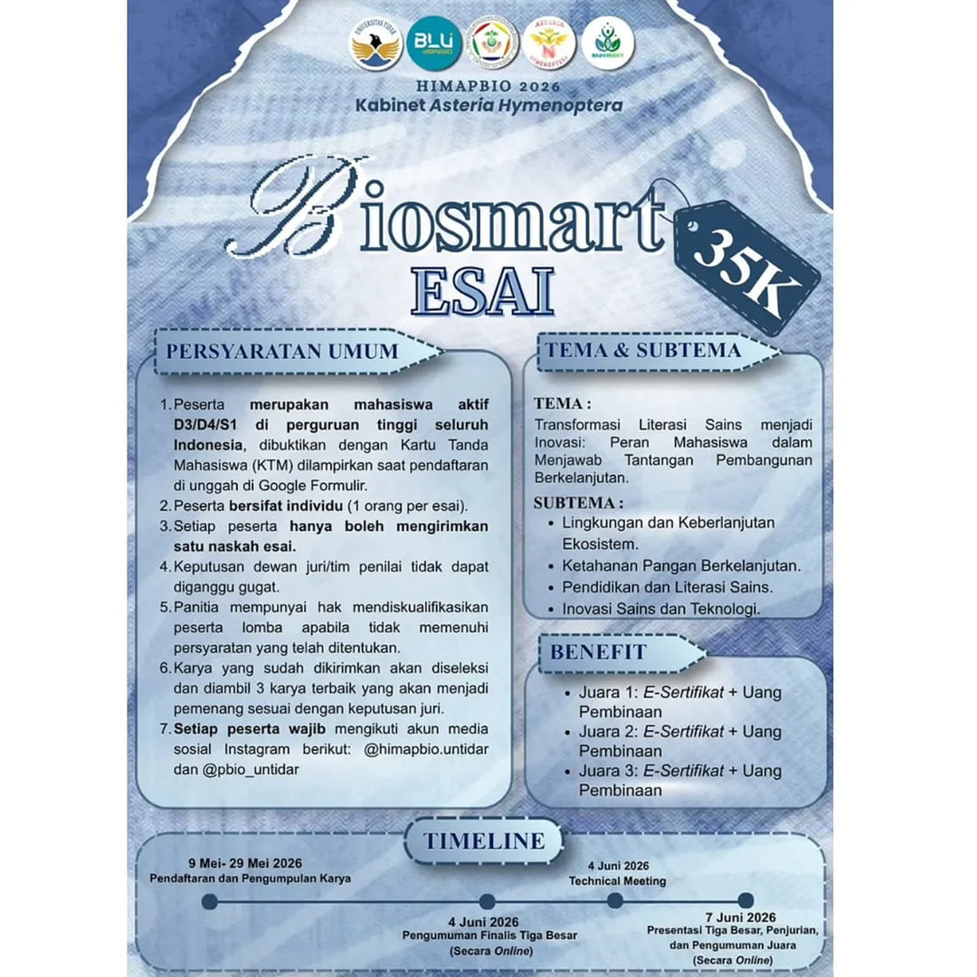 BIOSMART (Biology Smart Olympiad) 2026 - Poster 2