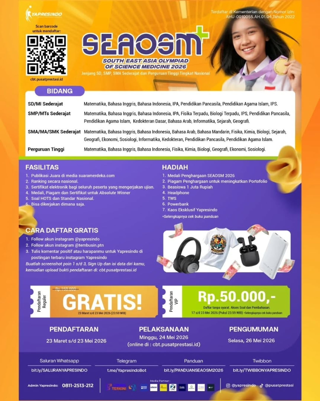 SOUTH EAST ASIA OLYMPIAD OF SCIENCE MEDICINE 2026 (SEAOSM+) - Poster 2