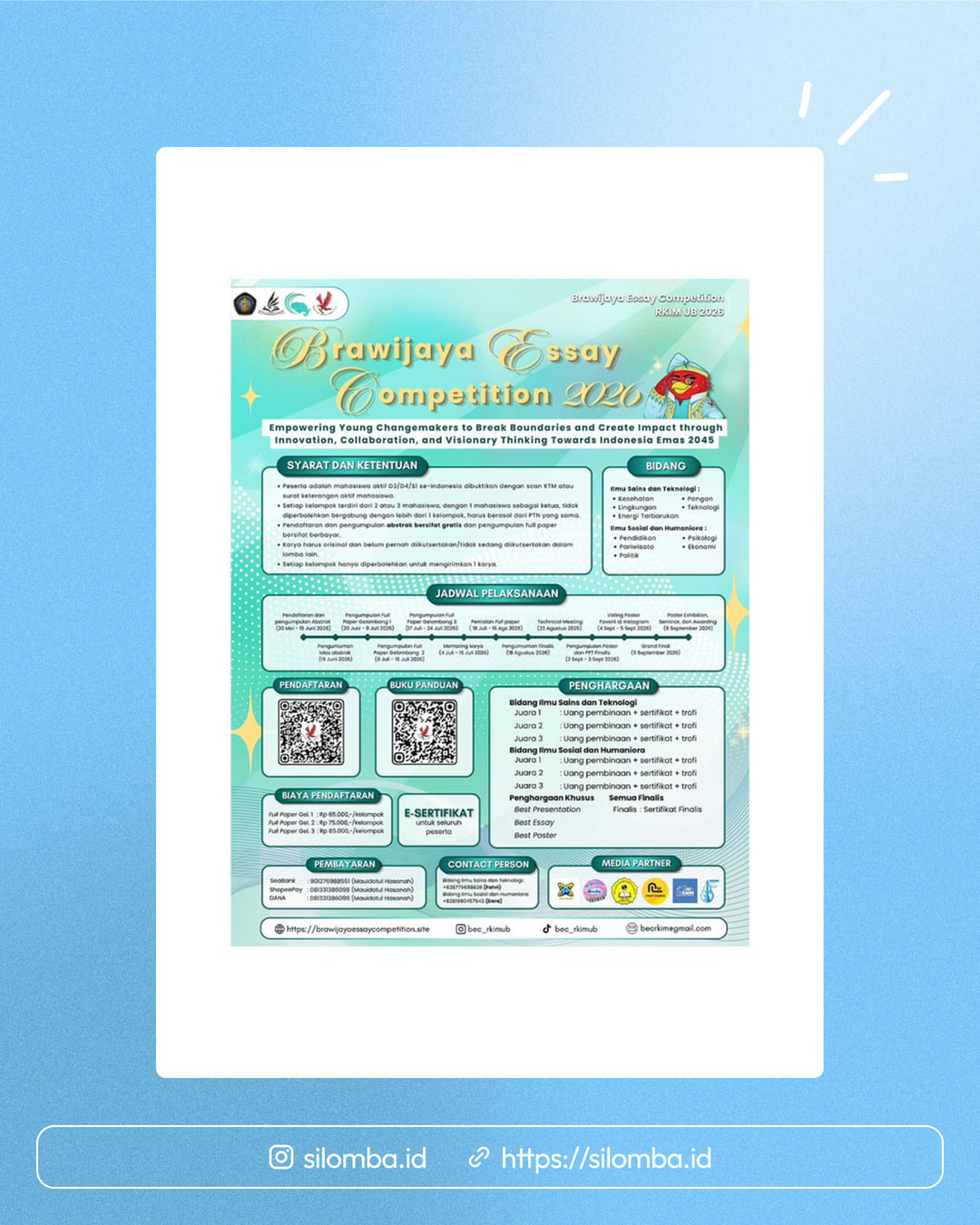 Brawijaya Essay Competition (BEC) 2026 - Poster 1