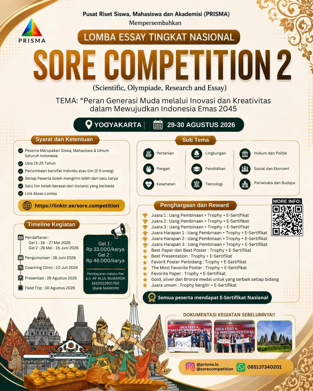 SORE (Scientific, Olympiade, Research and Essay) COMPETITION 2 - Poster 2