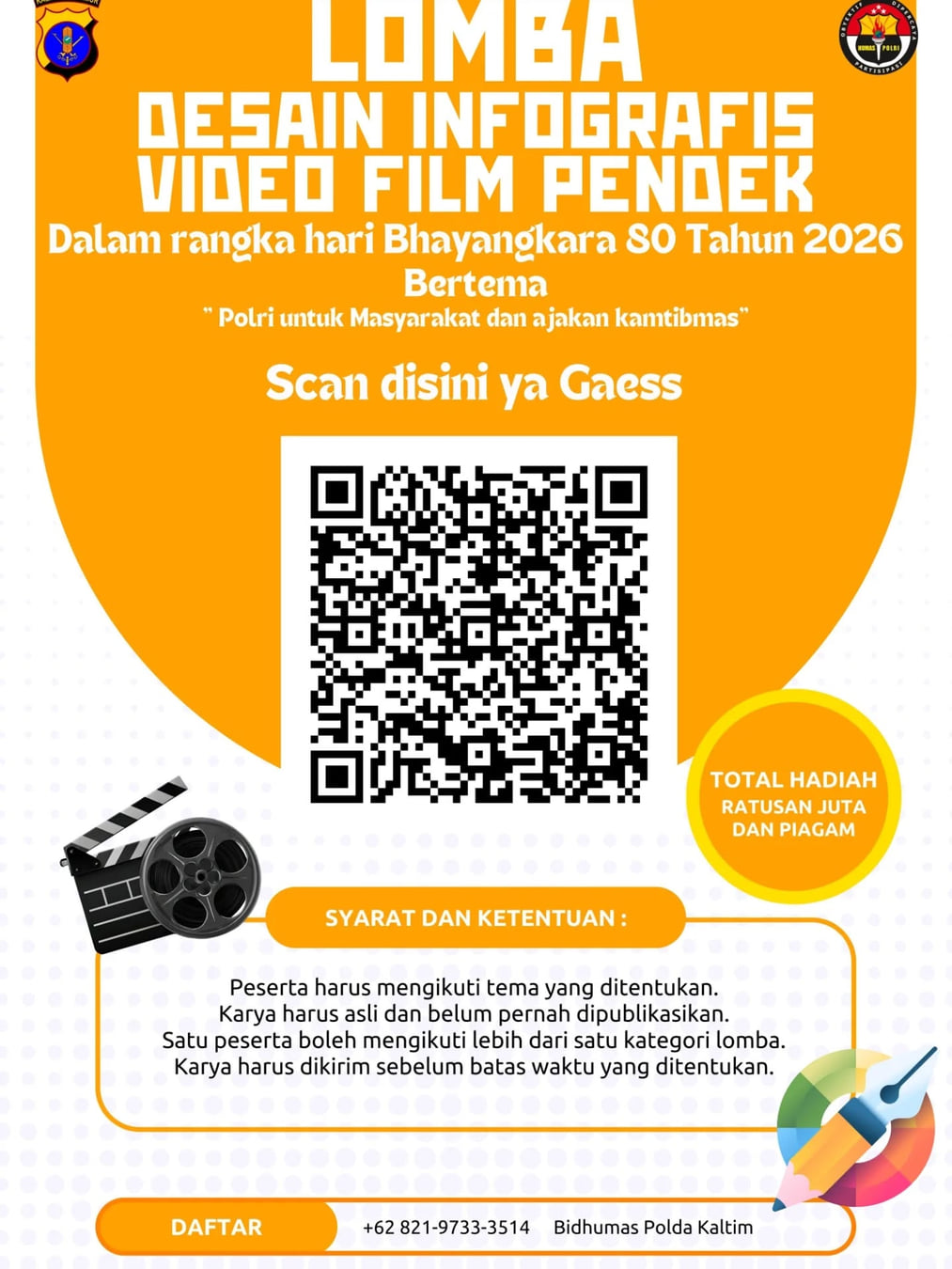 Lomba Desain Infografis & Video Film Pendek Hari Bhayangkara ke-80 Tahun 2026 - Poster 2
