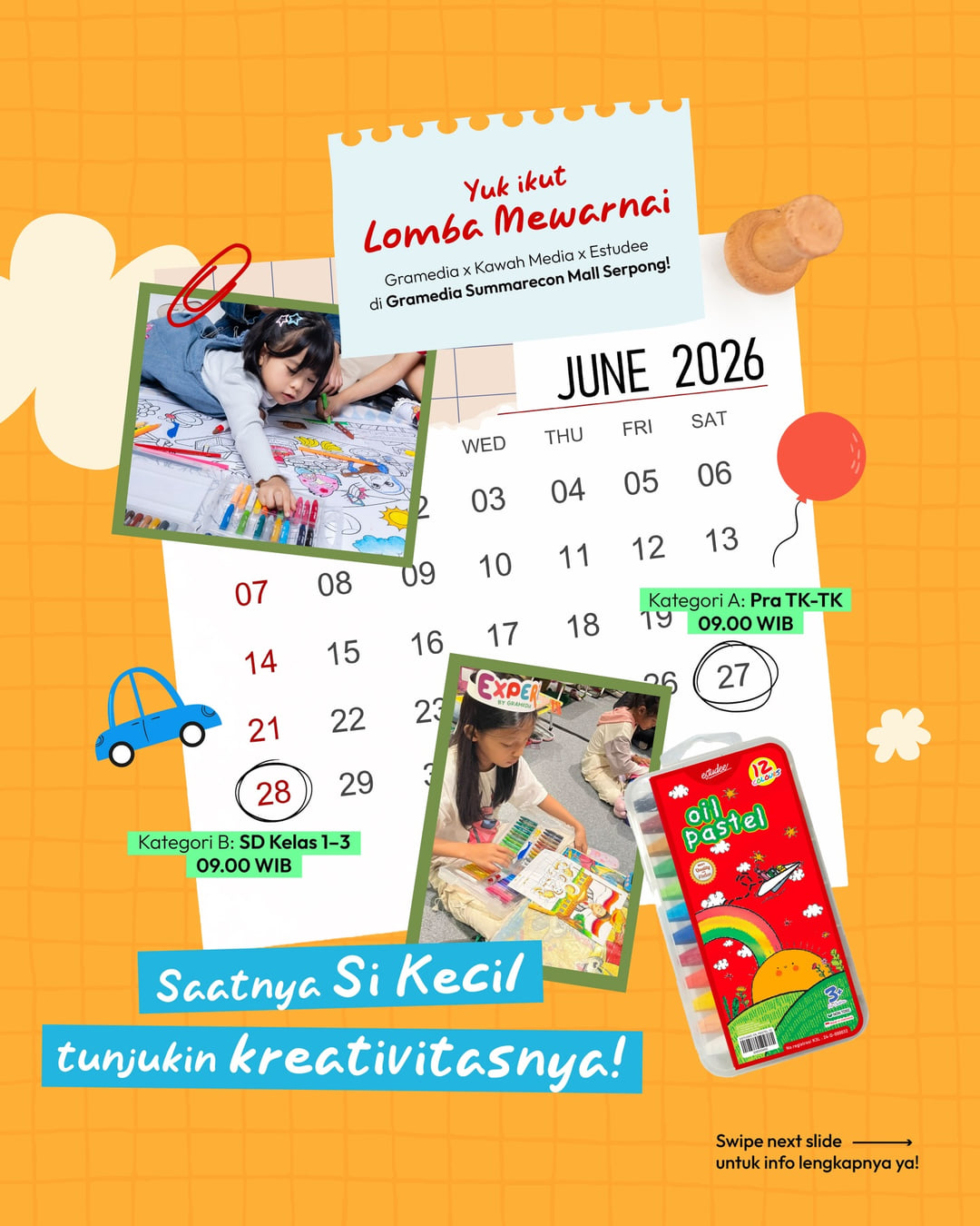Lomba Mewarnai Gramedia x Kawah Media x Estudee - Poster 2