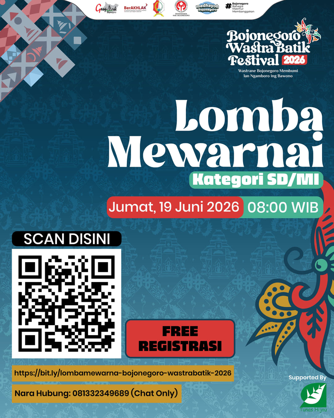 Lomba Mewarna Bojonegoro Wastra Batik Festival 2026 - Poster 2