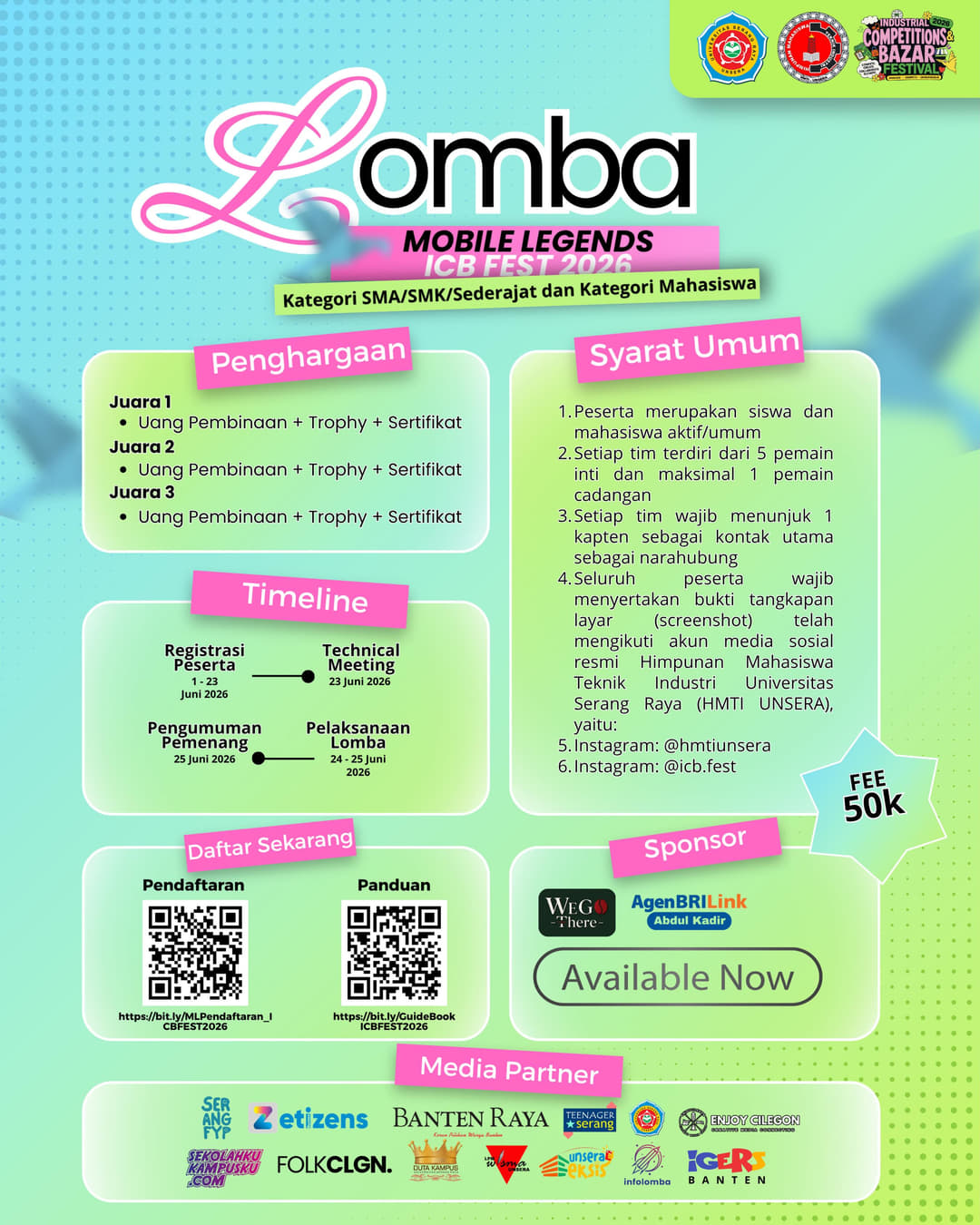 LOMBA MOBILE LEGENDS – ICB FEST 2026 - Poster 2