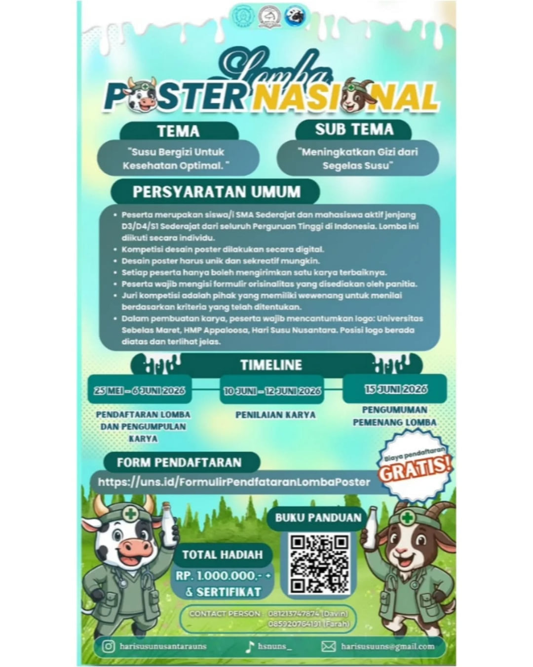 Lomba Poster dan Videografis Hari Susu Nusantara 2026 - Poster 2