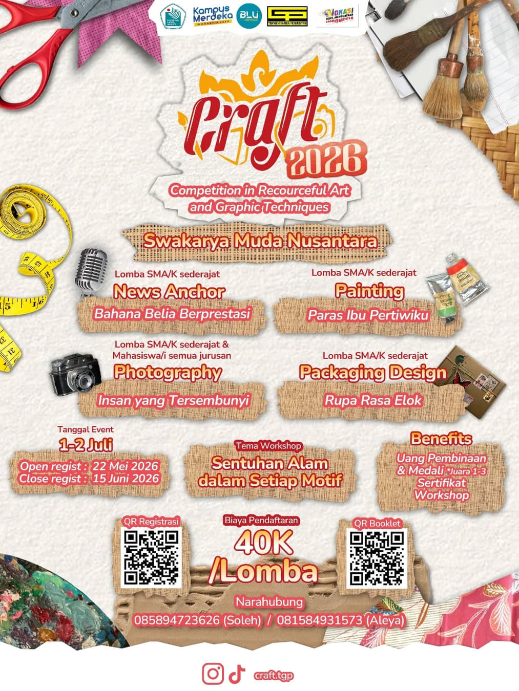 CRAFT 2026: Competition in Resourceful Art & Graphic Techniques - Poster 2