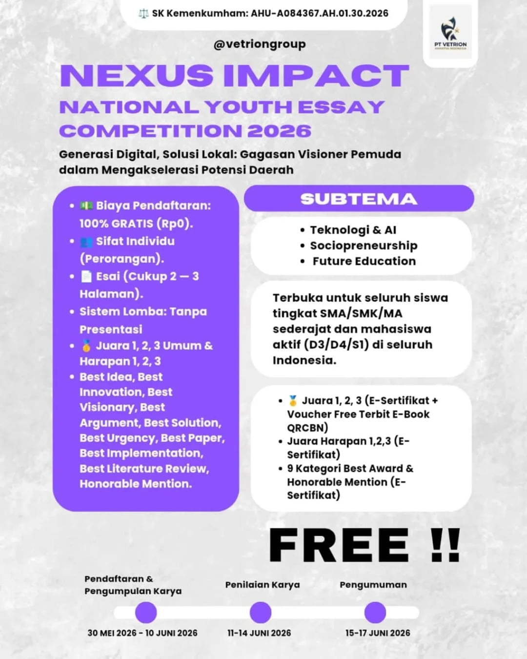NEXUS IMPACT: National Youth Essay Competition 2026 - Poster 2