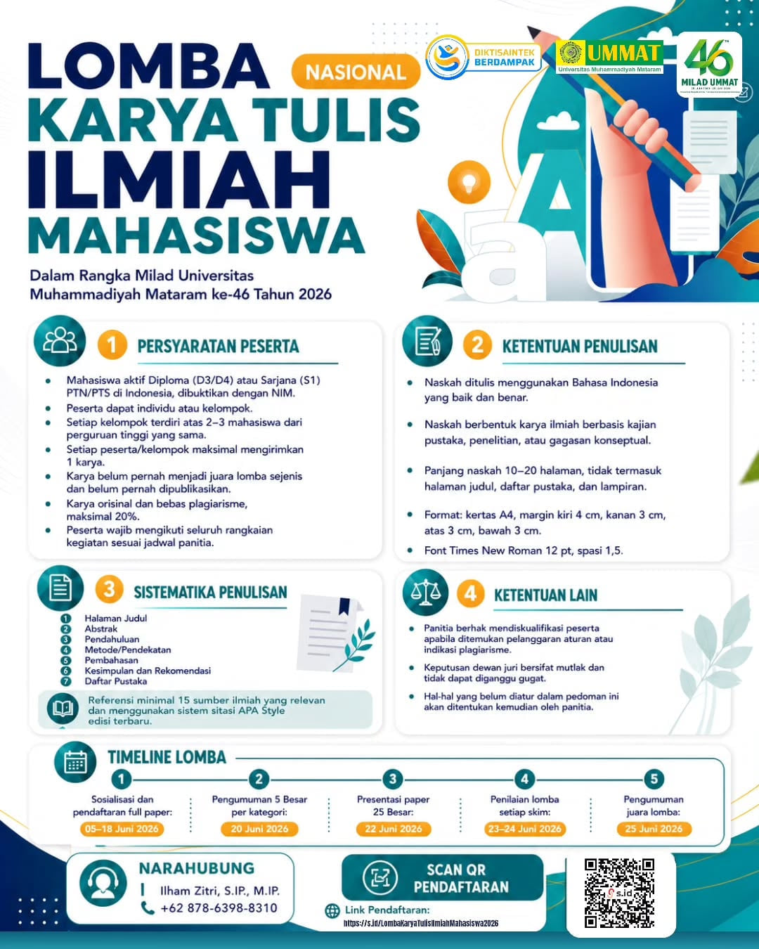 LOMBA NASIONAL KARYA TULIS ILMIAH MAHASISWA 2026 - Poster 2