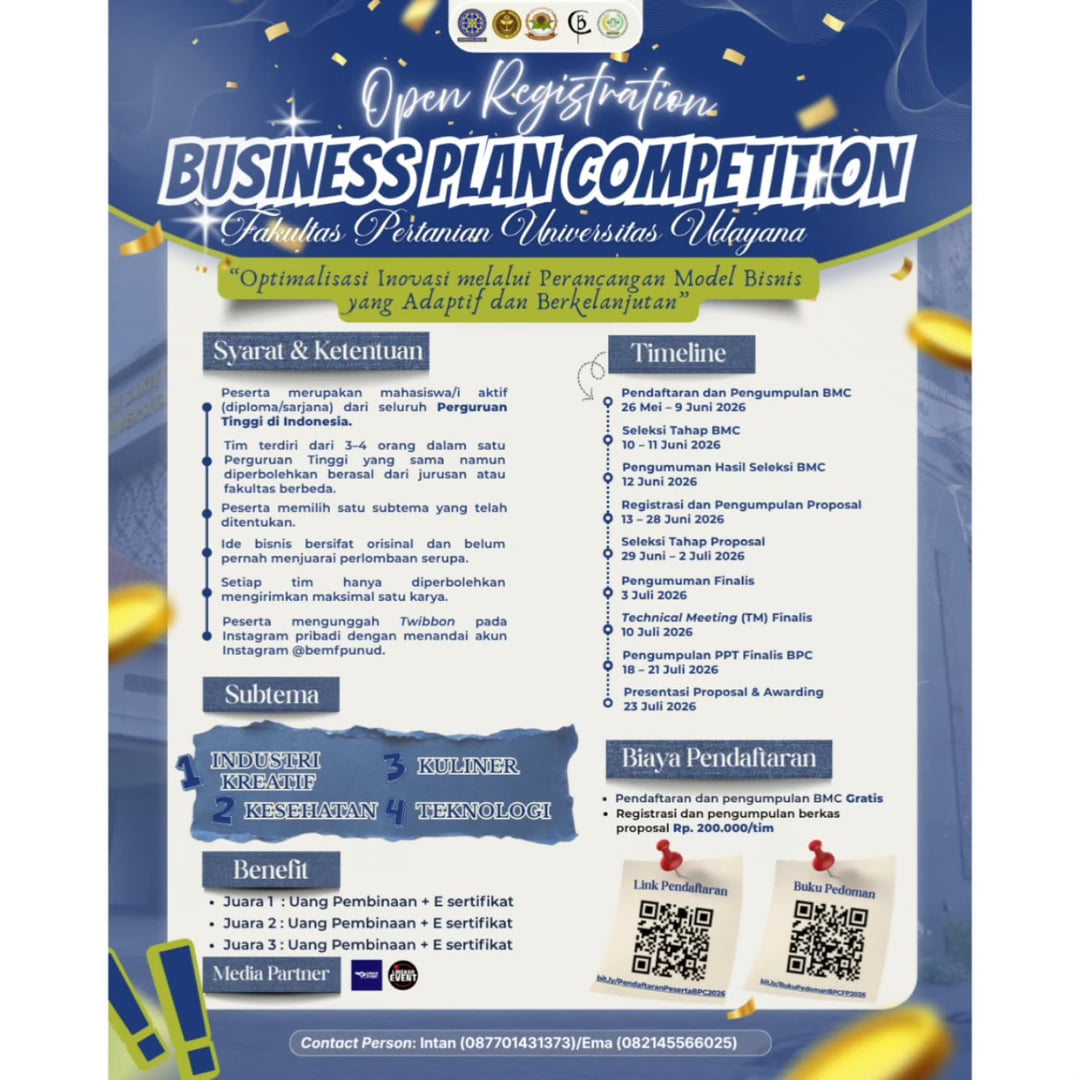 Business Plan Competition FP UNUD 2026 - Poster 2
