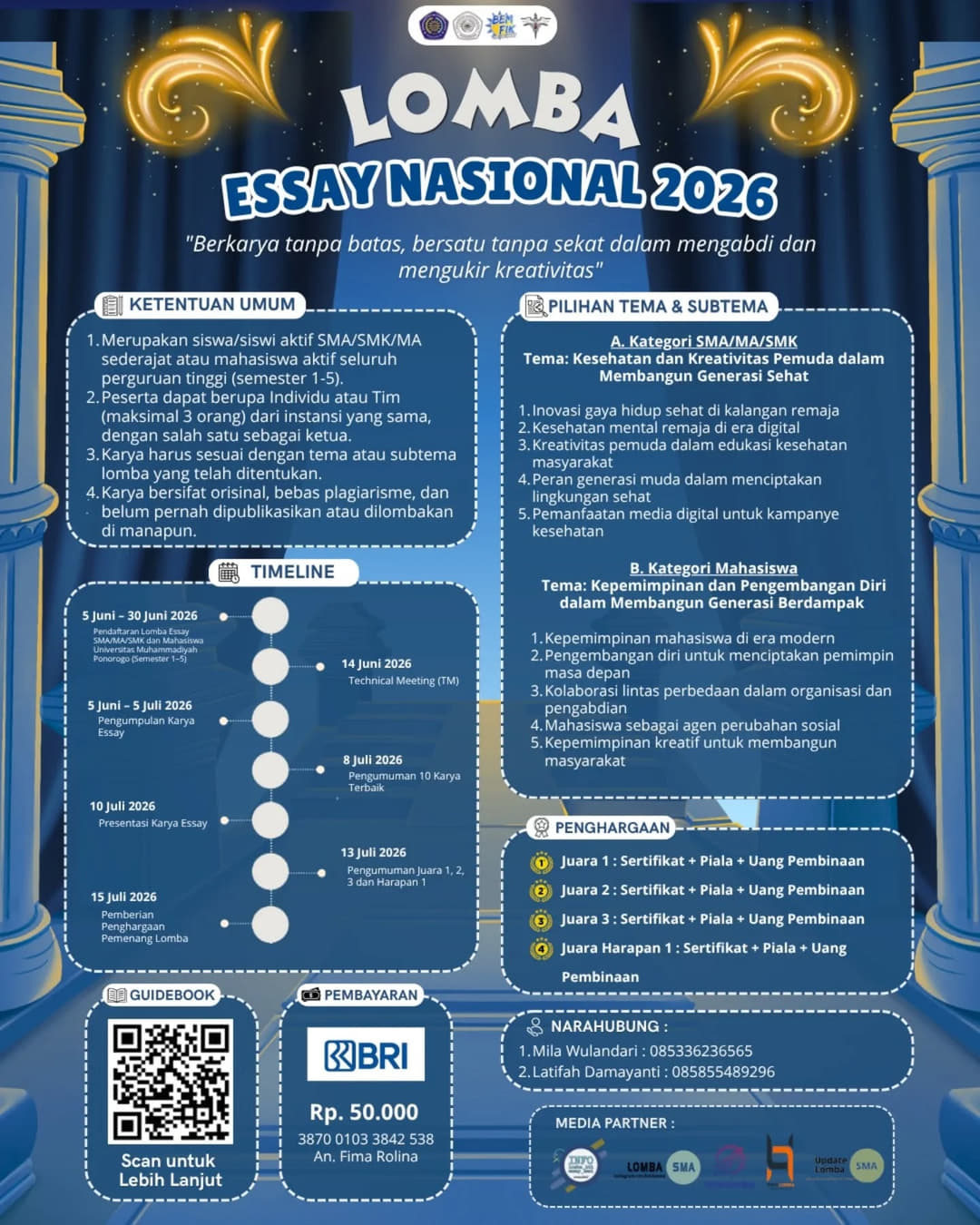 LOMBA ESSAY NASIONAL BEM FIK UMPO 2026 - Poster 2