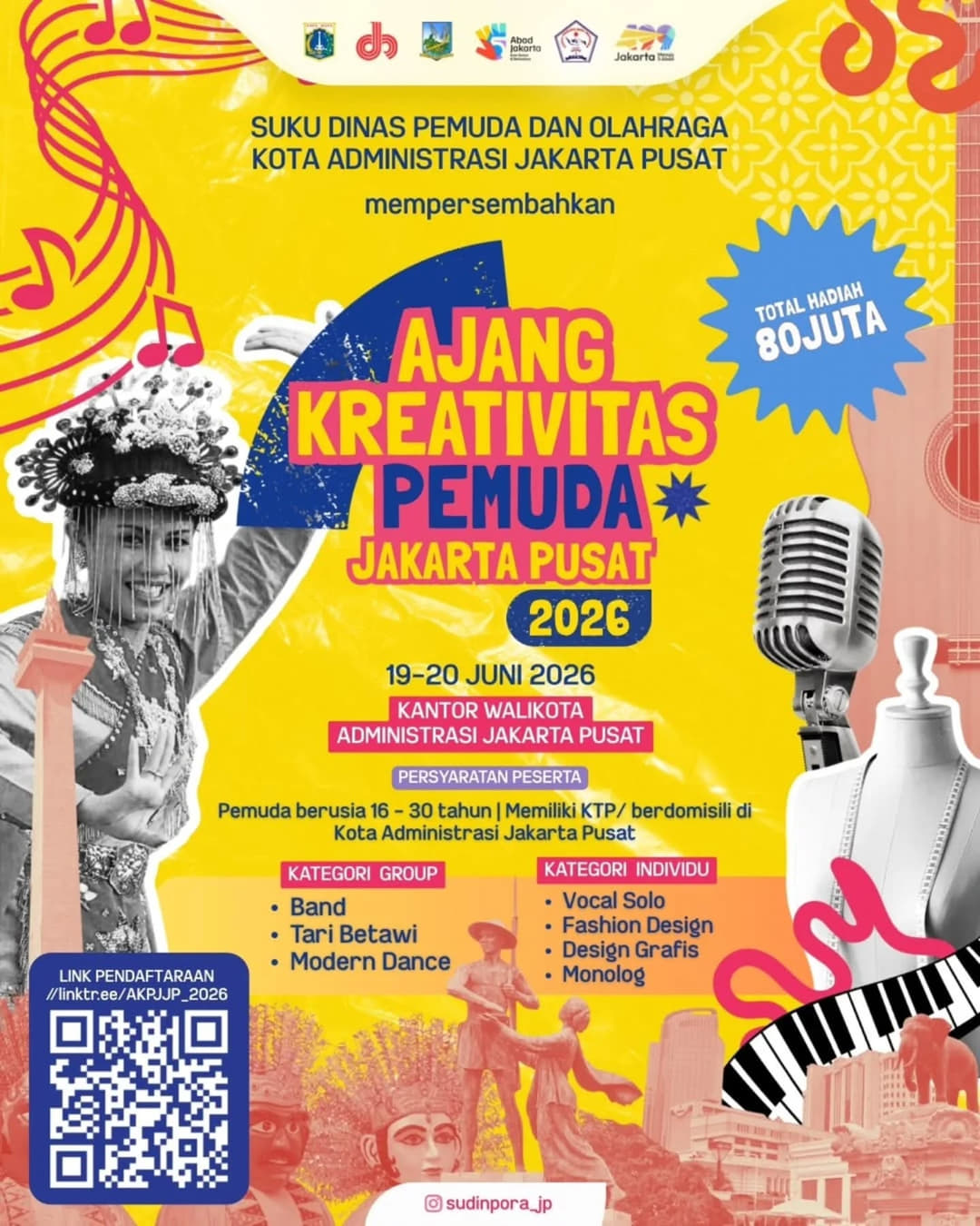 AJANG KREATIFITAS PEMUDA JAKARTA PUSAT 2026 - Poster 2
