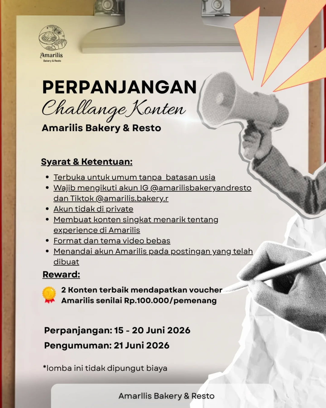 Content Challenge Amarilis Bakery & Resto - Poster 2