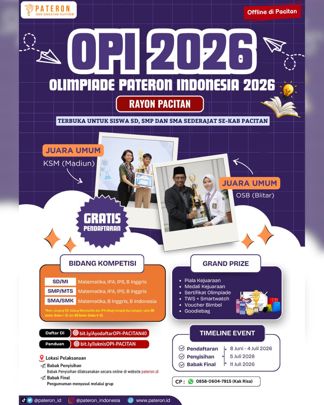 OLIMPIADE PATERON INDONESIA 2026 - RAYON PACITAN - Poster 2
