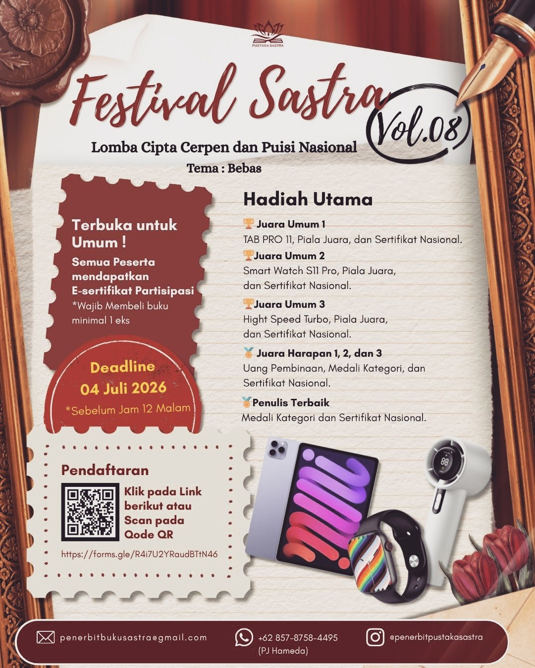 Festival Sastra Vol. 08: Lomba Cipta Cerpen dan Puisi Nasional - Poster 2