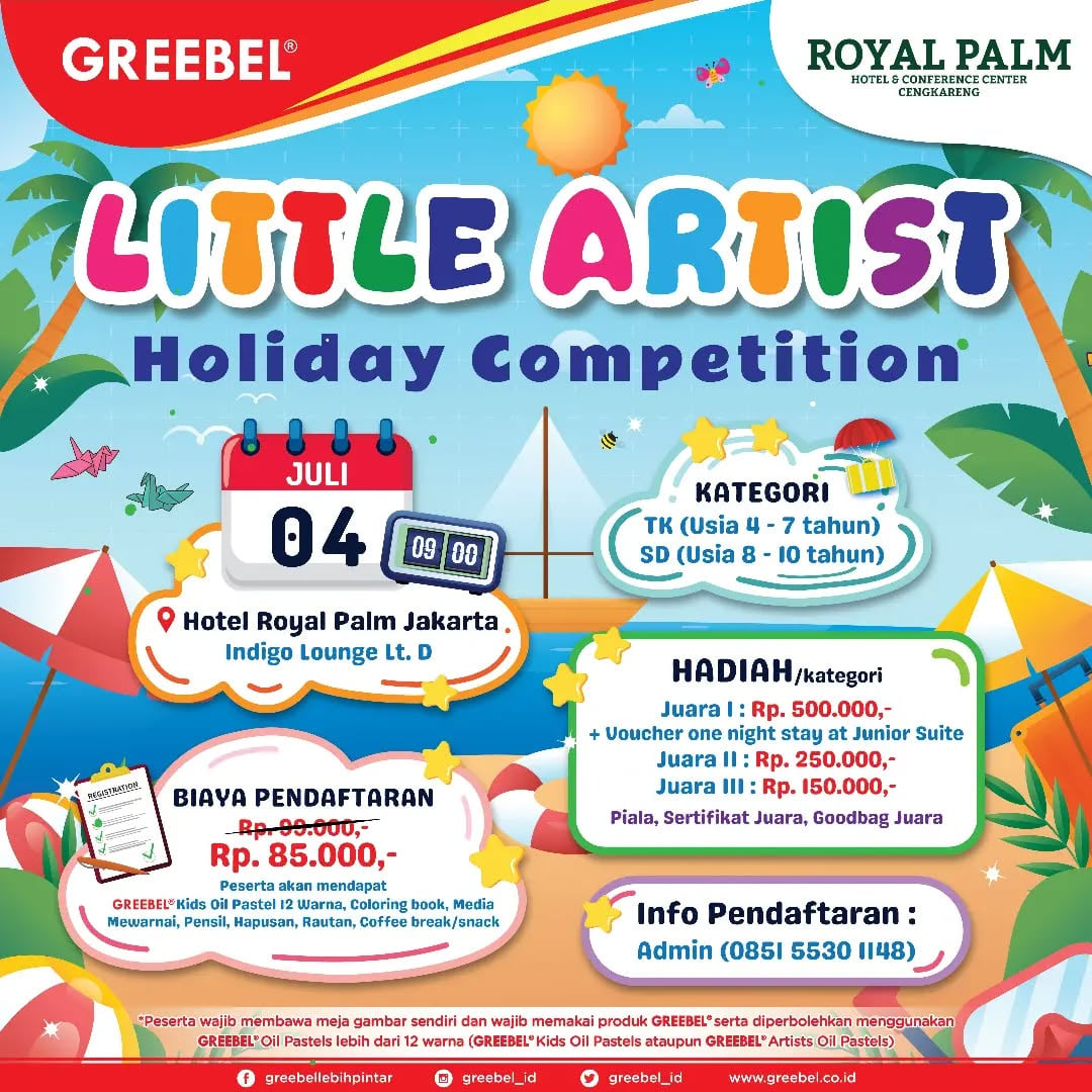 LITTLE ARTIST HOLIDAY COMPETITION LOMBA MEWARNAI HOTEL ROYAL PALM JAKARTA X GREEBEL - Poster 2