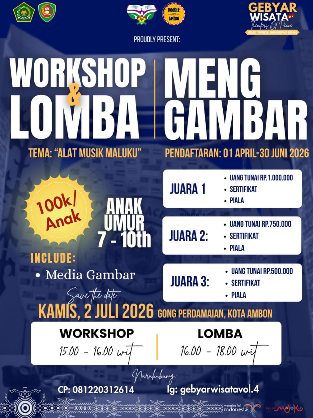 GEBYAR WISATA VOL.4 x DOODLE ART AMBON WORKSHOP & LOMBA MENGGAMBAR - Poster 2