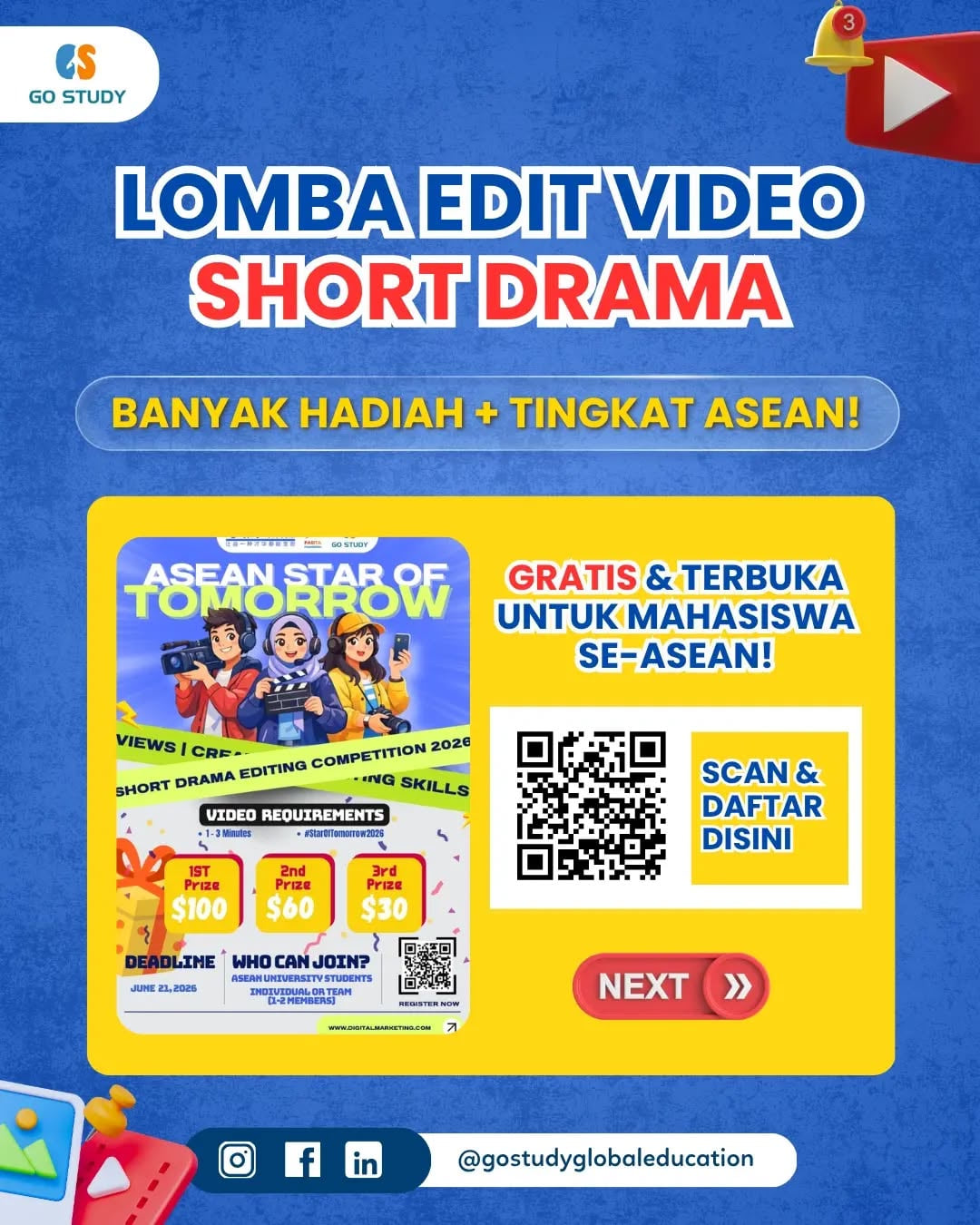 Lomba Edit Video Short Drama - ASEAN Star of Tomorrow 2026 - Poster 2