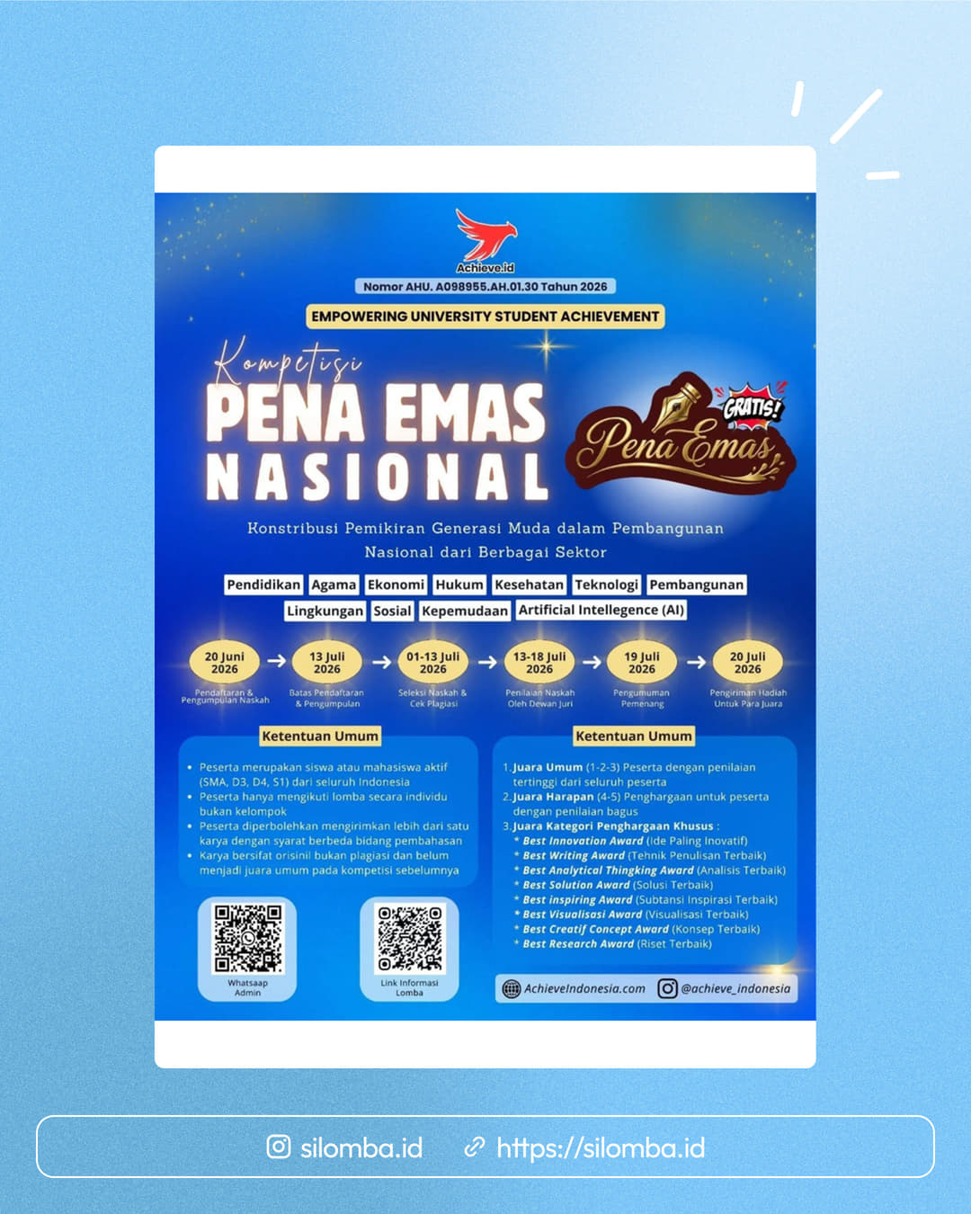 Kompetisi Pena Emas Nasional 2026 - Poster 1
