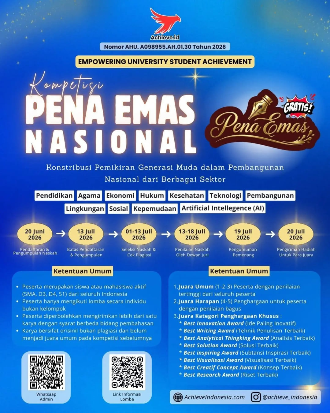 Kompetisi Pena Emas Nasional 2026 - Poster 2