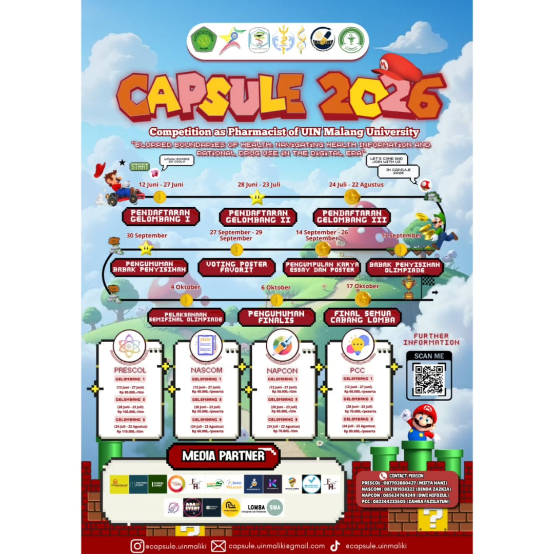 CAPSULE 2026 (Competition as Pharmacist of UIN Malang University) - Poster 2