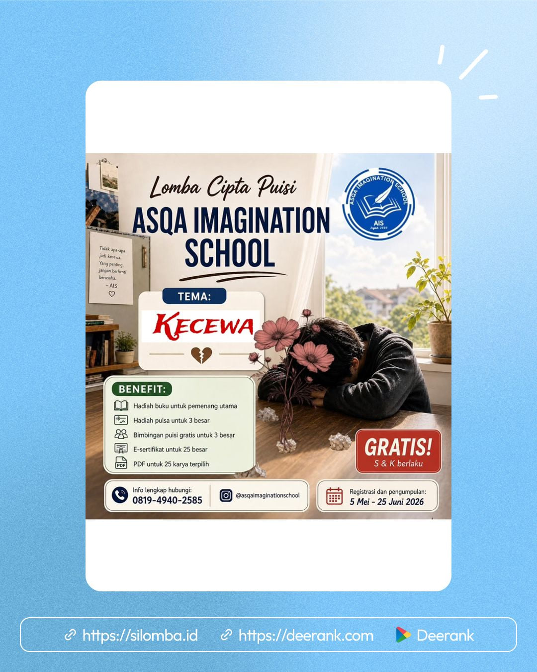 Lomba Cipta Puisi ASQA IMAGINATION SCHOOL - Poster 1