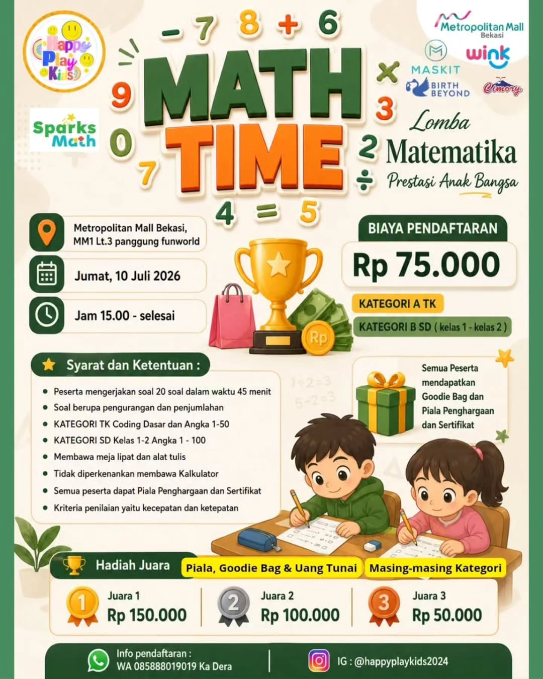 Math Time – Lomba Matematika Prestasi Anak Bangsa - Poster 2