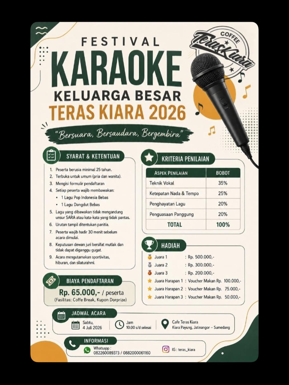 Festival Karaoke Keluarga Besar Teras Kiara 2026 - Poster 2