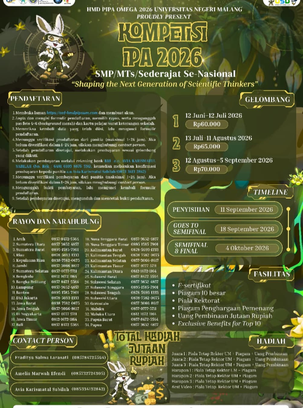 Kompetisi IPA SMP/MTs/Sederajat Se-Nasional 2026 - Poster 2