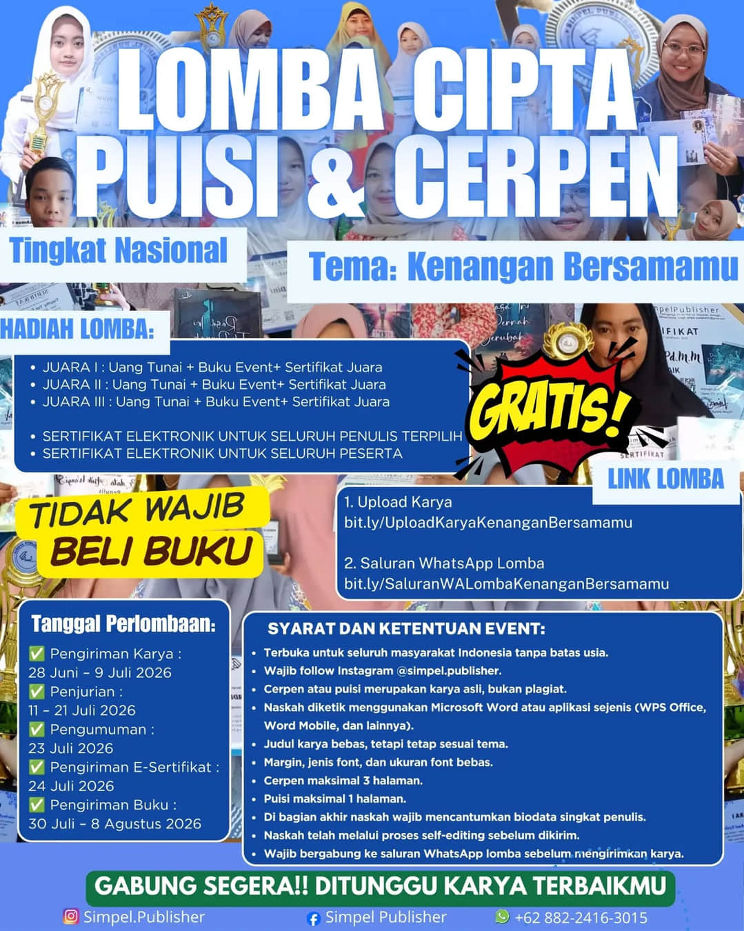 Lomba Cerpen & Puisi Tingkat Nasional - Poster 2