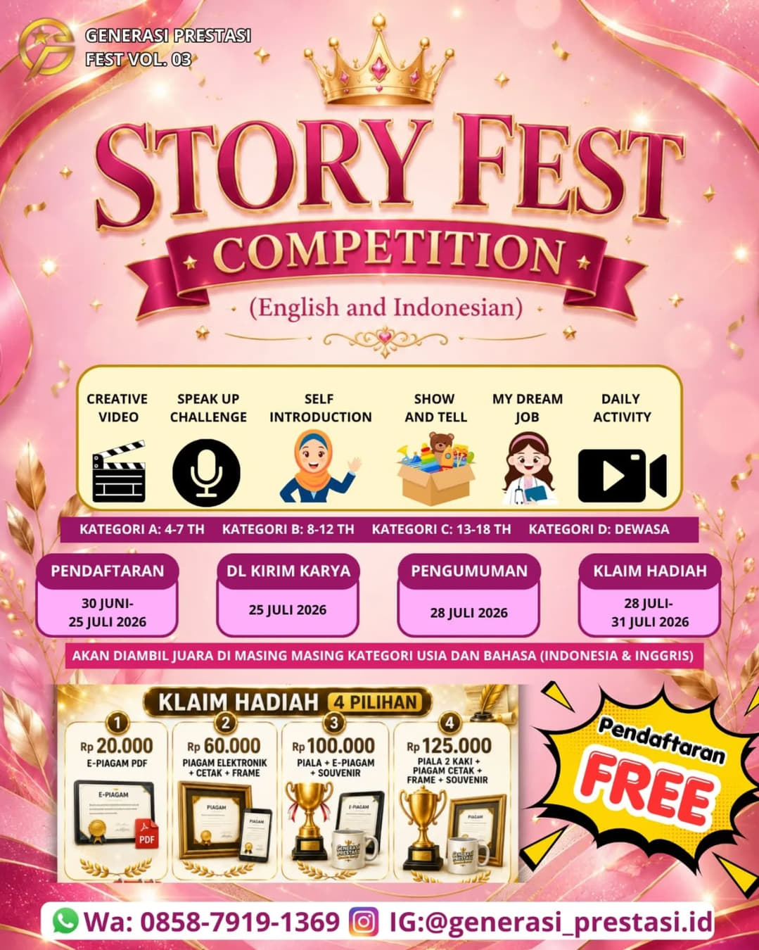 Story Fest Competition (English & Indonesian) - Poster 2