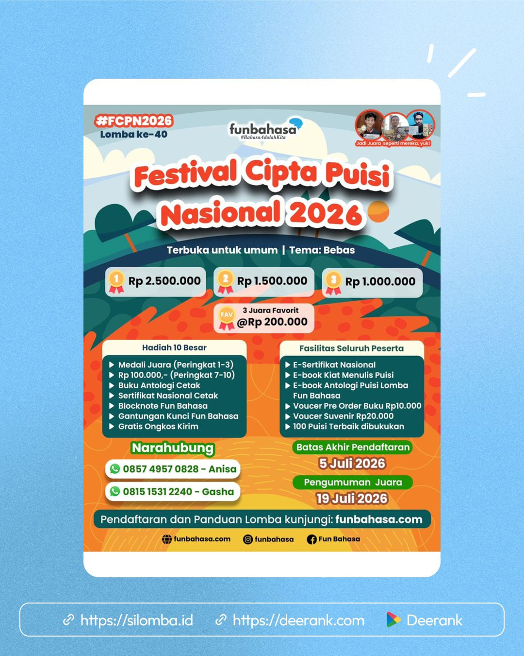 Festival Cipta Puisi Nasional 2026 - Poster 1