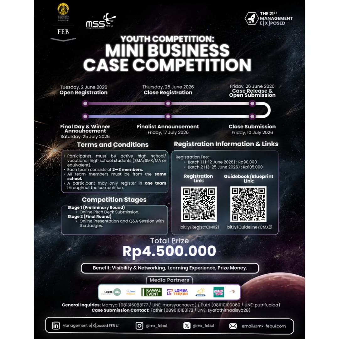 The 21st Management e[X]posed Youth Competition: Mini Business Case Competition - Poster 2
