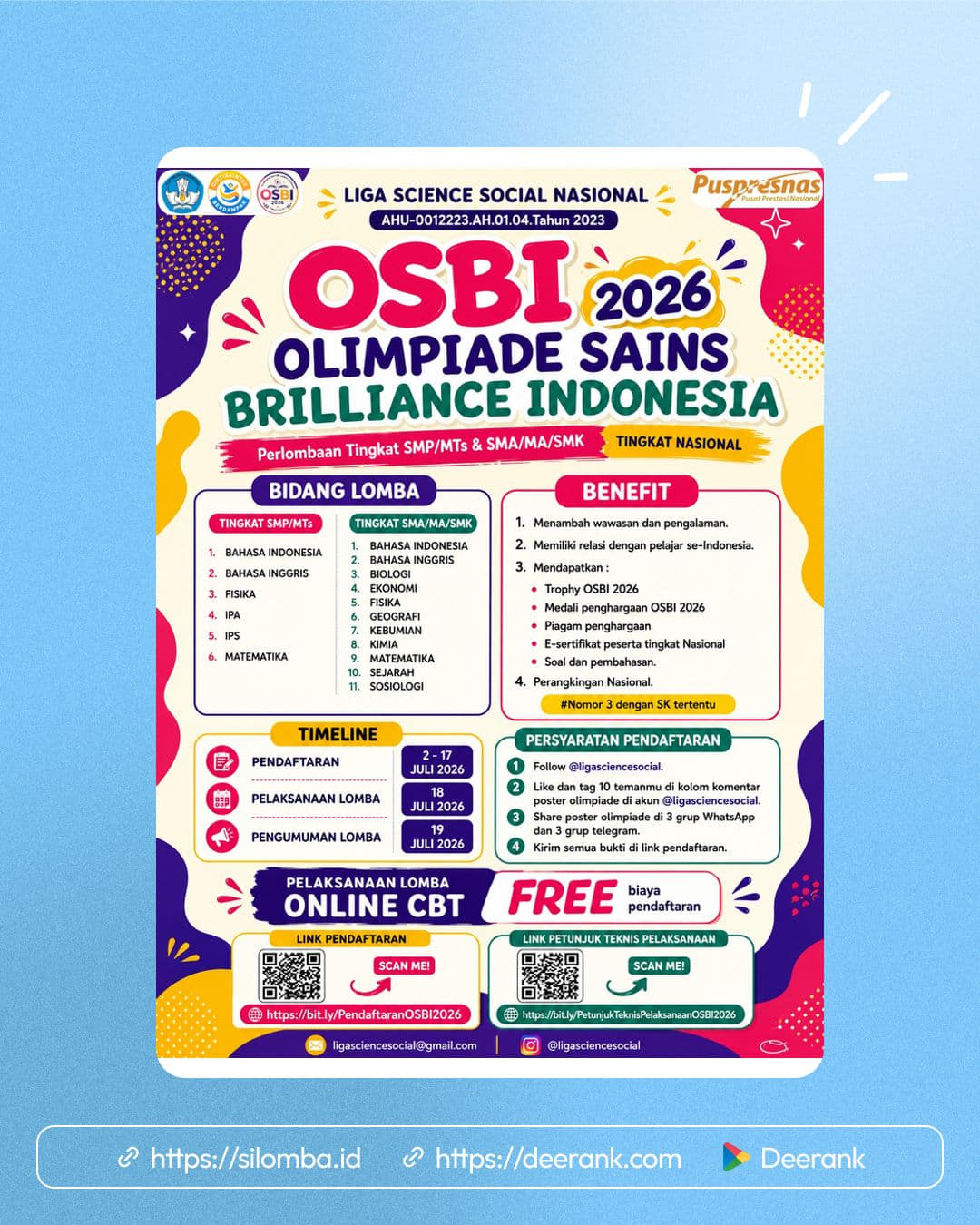 Olimpiade Sains Brilliance Indonesia (OSBI) 2026 - Poster 1