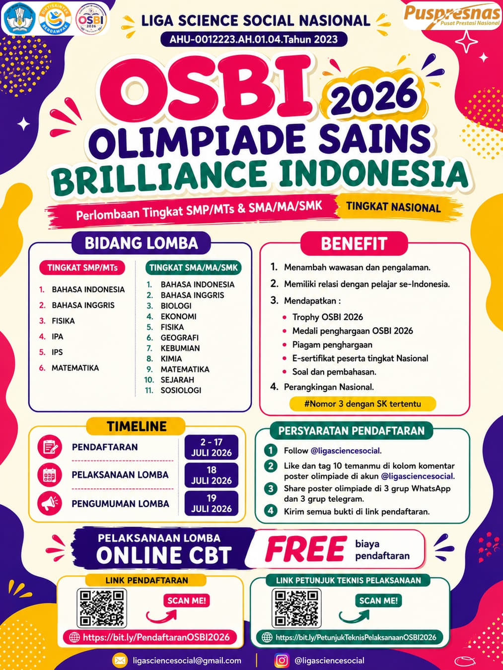 Olimpiade Sains Brilliance Indonesia (OSBI) 2026 - Poster 2