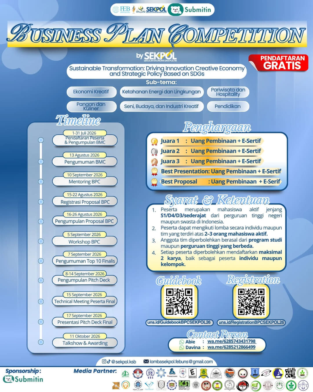 ESSAY COMPETITION 2026 & BUSINESS PLAN COMPETITION (BPC) 2026 - Poster 2