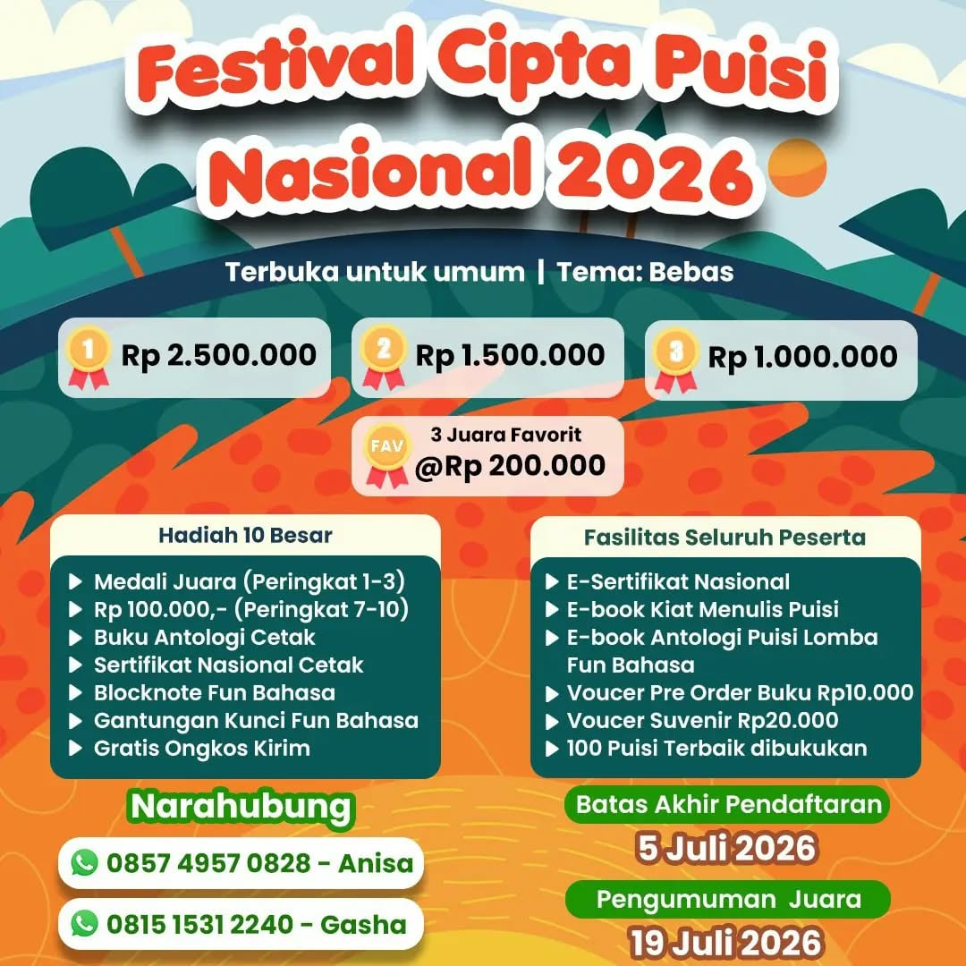 Festival Cipta Puisi Nasional 2026 - Poster 2