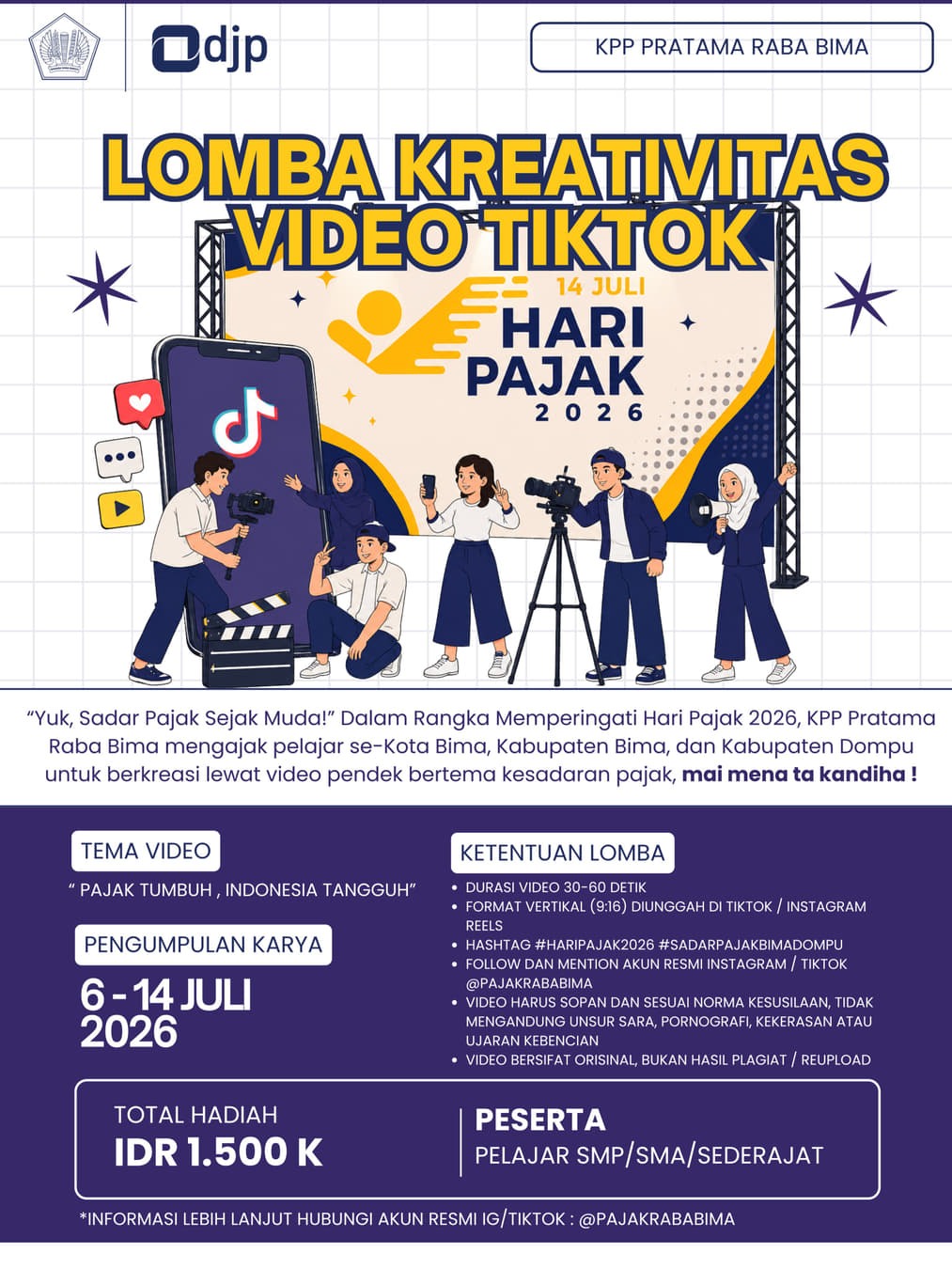 Lomba Kreativitas Video TikTok Hari Pajak 2026 - Poster 2
