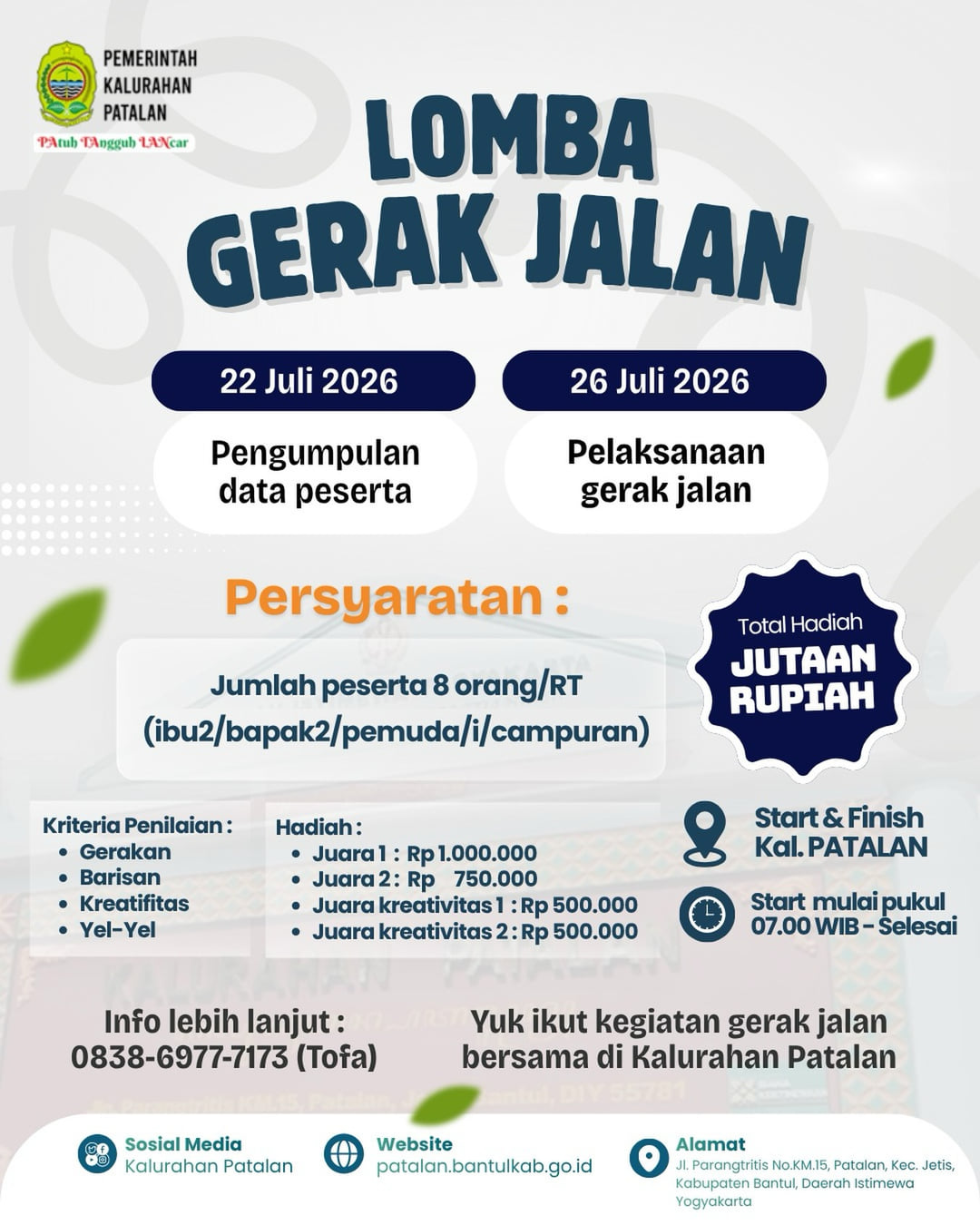 Lomba Gerak Jalan Kalurahan Patalan 2026 - Poster 2